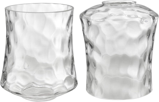 Aspen Creative 23530-63-2 Clear Hammered Glass Shade for Lighting Fixture/Vanity