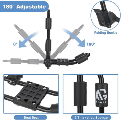 XGeek Foldable Kayak Roof Rack J-Style Carrier for Car SUV Truck 158 lb Capacity