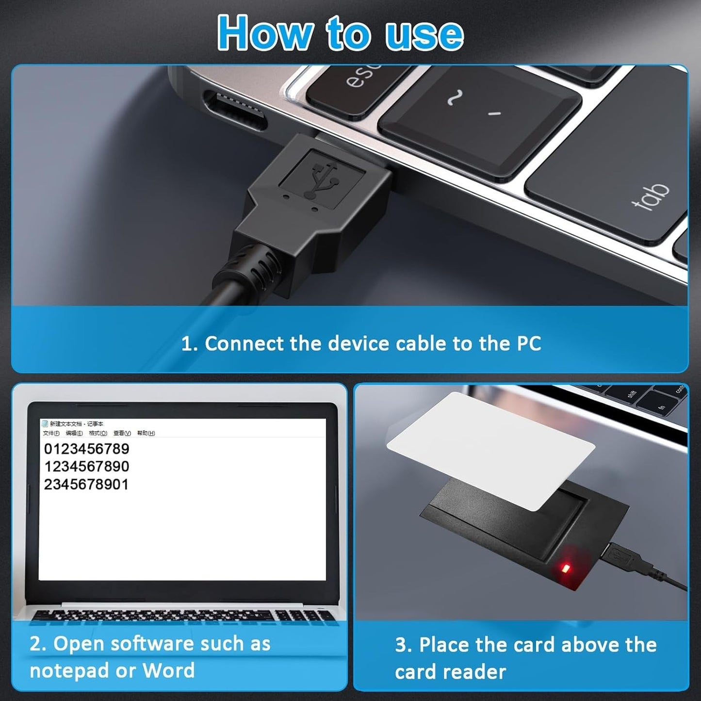 RFID Card Reader 125KHz/13.56Mhz Reader Support ISO14443-A/B Protocol IC ID C...