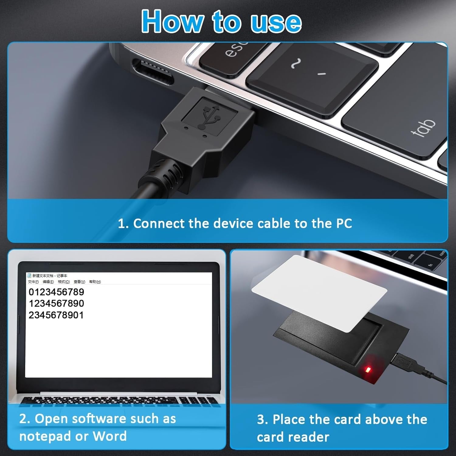 RFID Card Reader 125KHz/13.56Mhz Reader Support ISO14443-A/B Protocol IC ID C...