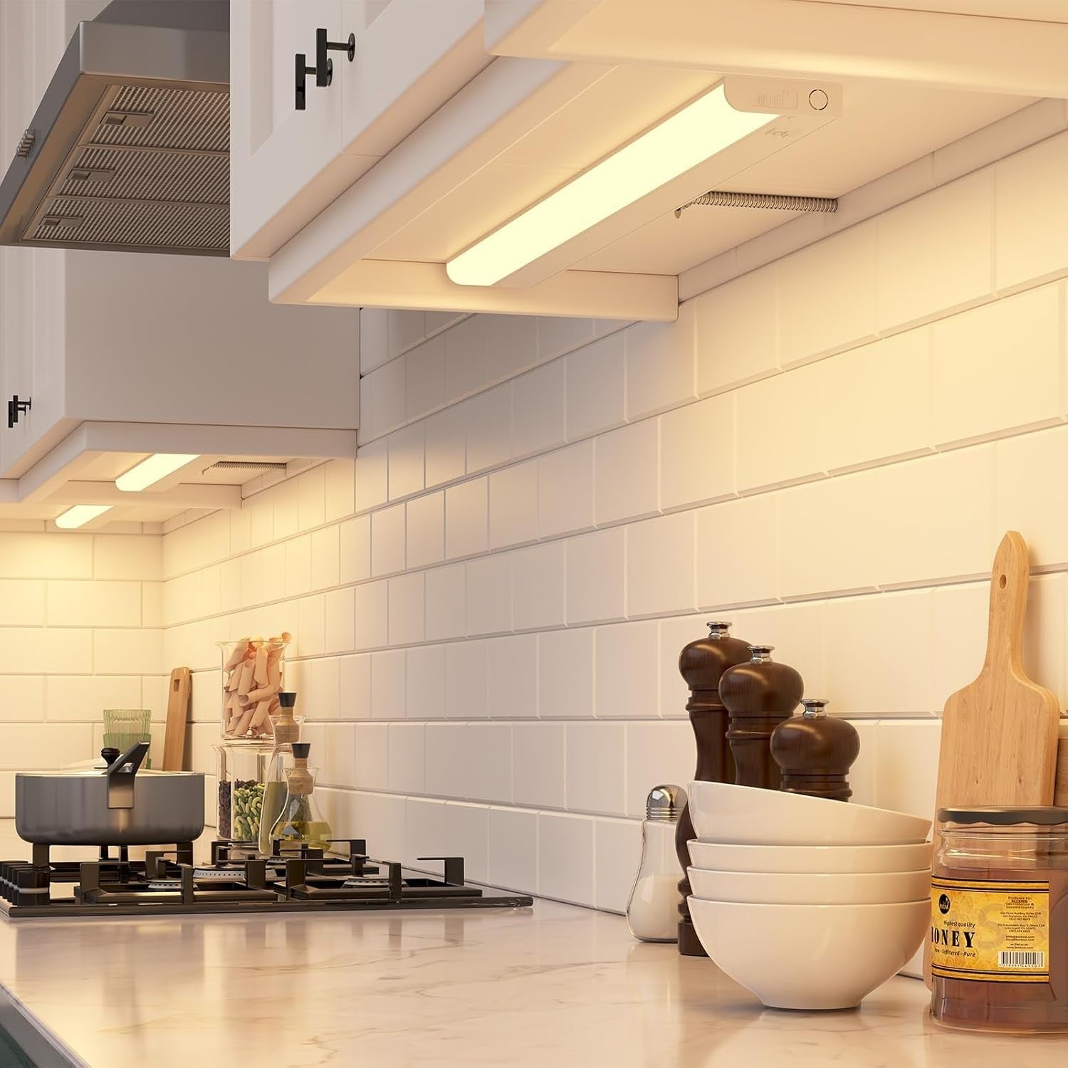 GETINLIGHT Dimmable Hardwired Only under Cabinet LED Lights, 18-Inch, Soft White