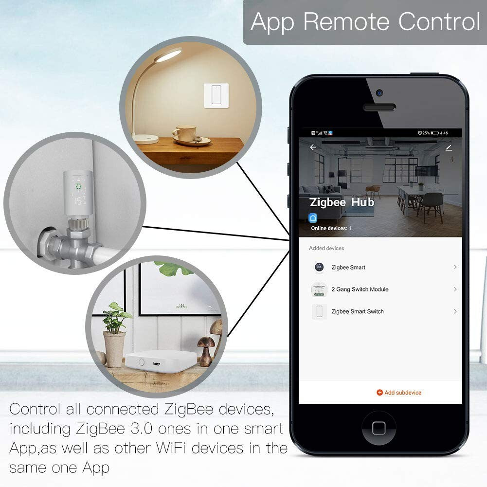 MOES Tuya Smart Multi-Mode Wireless Hub ZigBee Bluetooth Mesh Gateway App Remote