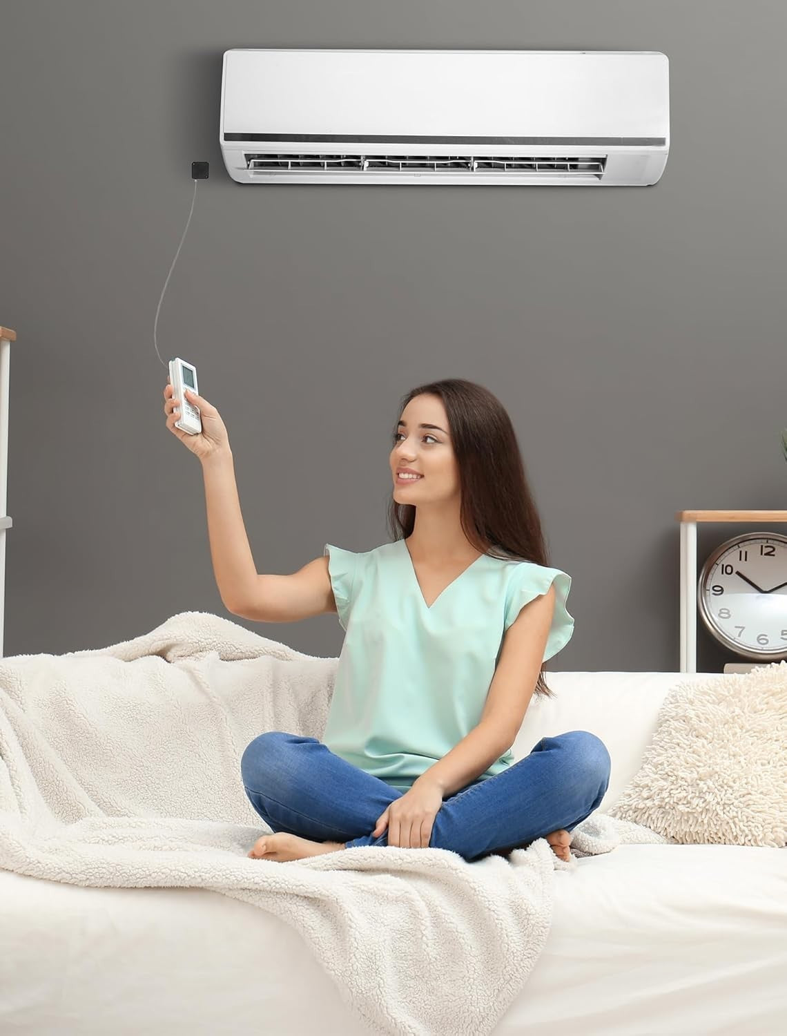 6.5 Ft Retractable Remote Control Safety Lock Tether w/ Adjustable Lock 10 Pack