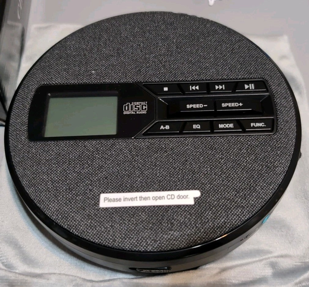 M-Amazup Portable CD Player Rechargeable Dual Speakers Anti-Skip LCD Black
