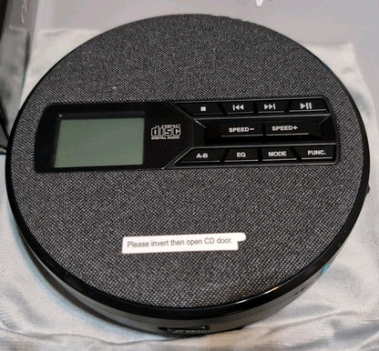 M-Amazup Portable CD Player Rechargeable Dual Speakers Anti-Skip LCD Black
