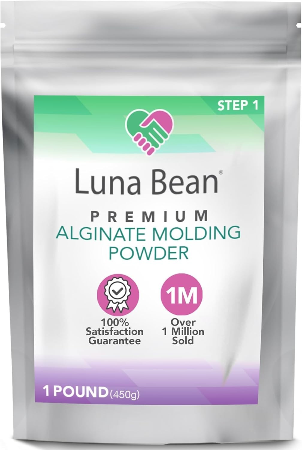 Luna Bean Alginate Molding Powder Refill 1lb Hand Casting Kit Non-Toxic White