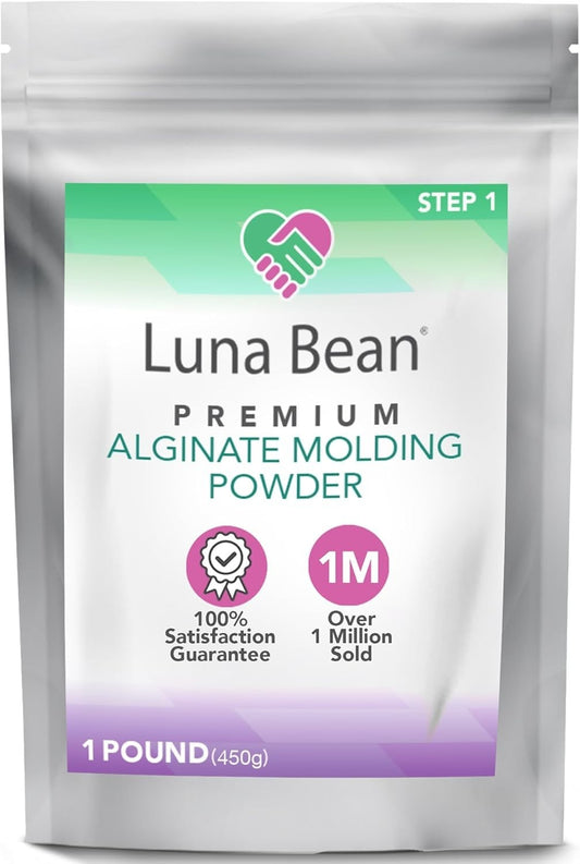 Luna Bean Alginate Molding Powder Refill 1lb Hand Casting Kit Non-Toxic White