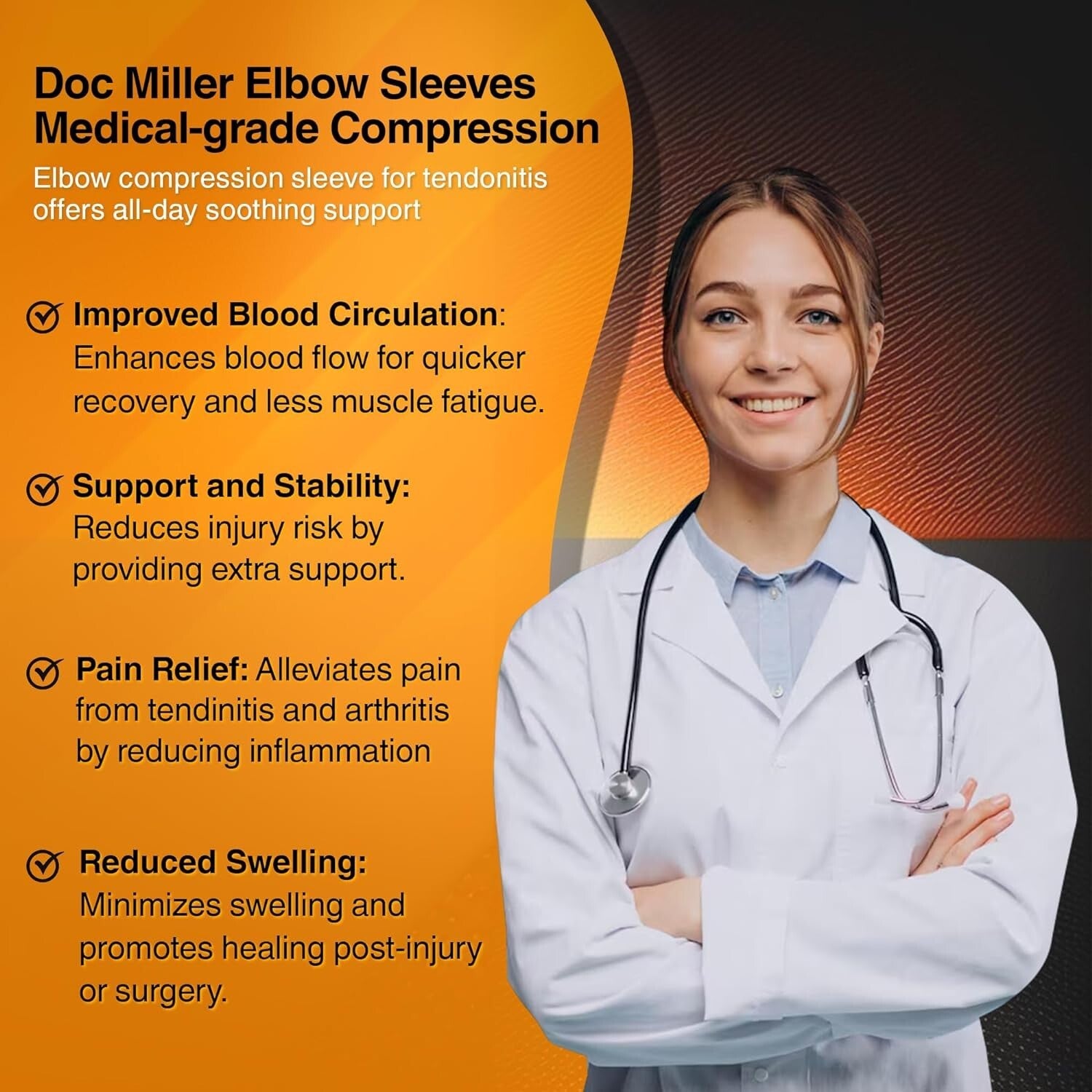 Doc Miller - Compression Elbow Brace - Small - Grey