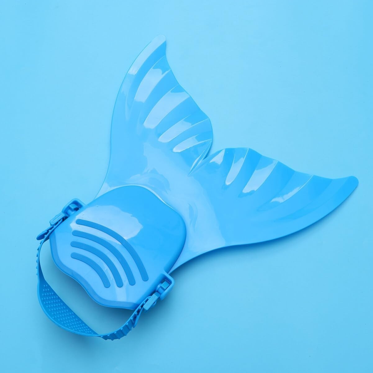 Kids Mermaid Tail Monofin Swimming Flipper – Adjustable Swim Training Fin Blue