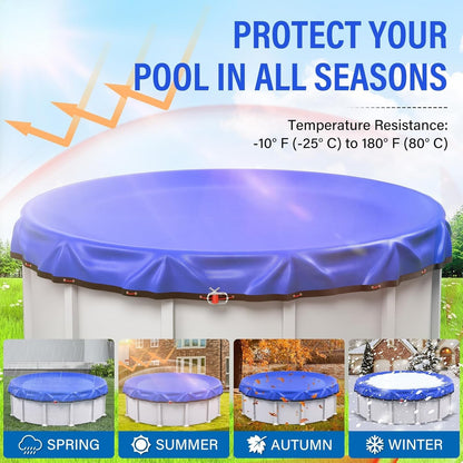 21ft Round Winter Pool Cover 500D Extra Thick Above Ground w Winch Cable
