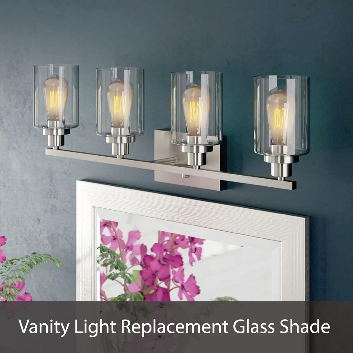 Aspen Creative 23530-63-2 Clear Hammered Glass Shade for Lighting Fixture/Vanity