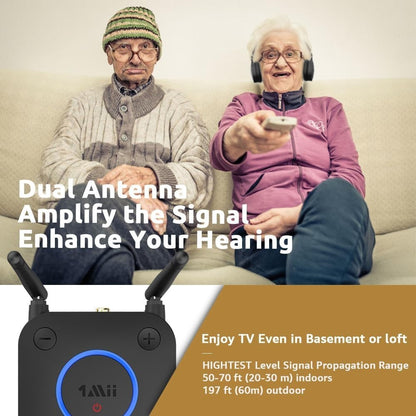 1Mii B06TX Bluetooth 5.2 TV Transmitter aptX LL Optical AUX RCA