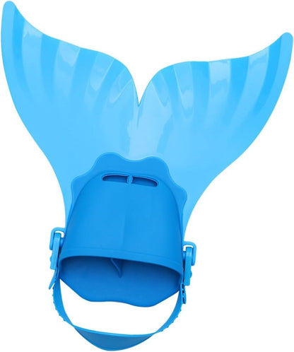 Kids Mermaid Tail Monofin Swimming Flipper – Adjustable Swim Training Fin Blue