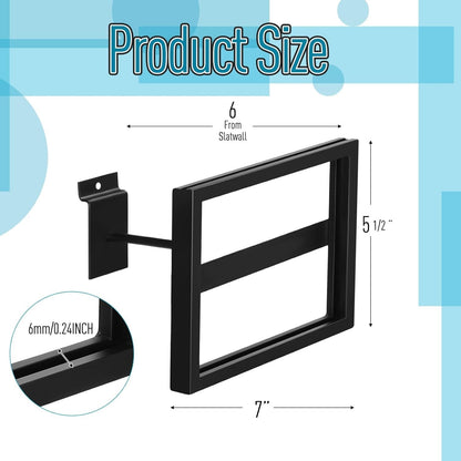 4 Pcs Rectangular Faceout Sign Holders for Slatwall Holds Gridwall Acc. 7"x5.5"