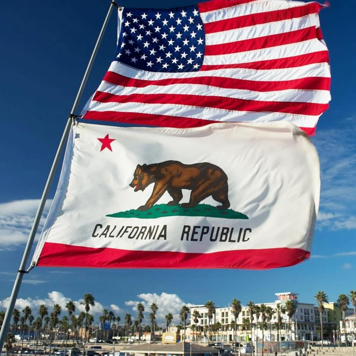 California Republic Flag 3x5 FT Outdoor – Embroidered Bear & Star, Heavy Duty