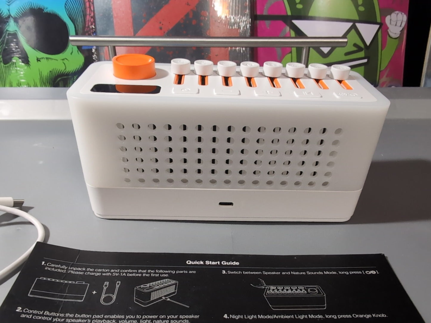 TAKOO 3-in-1 Sleep Sound Machine Bluetooth Speaker Night Light 12 Colors White