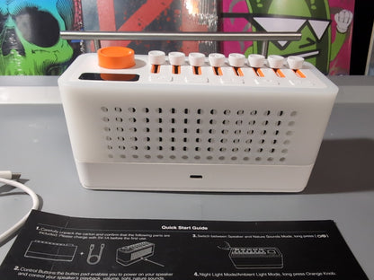 TAKOO 3-in-1 Sleep Sound Machine Bluetooth Speaker Night Light 12 Colors White