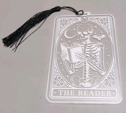 Skeleton Tarot Card Bookmark | The Reader