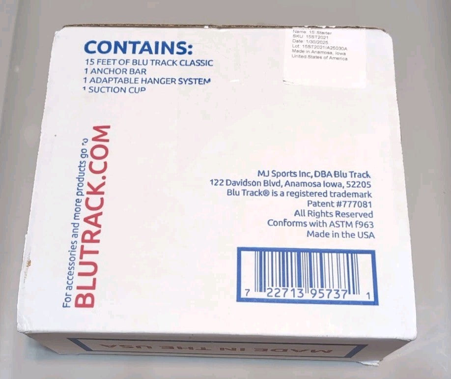 Blu Track Classic 15 Ft Starter Set - 2 Lane wide Flexible Hot Wheels Track