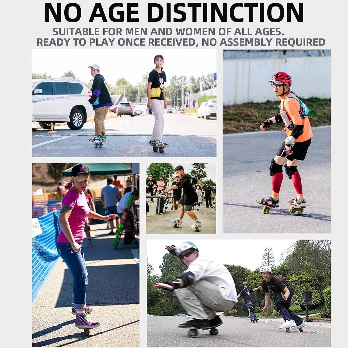 FreeSkates Portable Drift Skates Aluminum Deck 72mm PU Wheels Black