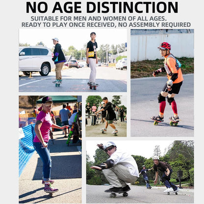 FreeSkates Portable Drift Skates Aluminum Deck 72mm PU Wheels Black