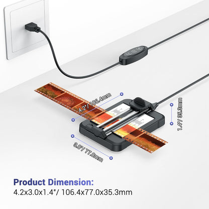 JJC Negative Slide Film Cutter for 35mm 120 Format Strip 35mm Film Trimmer USB-C