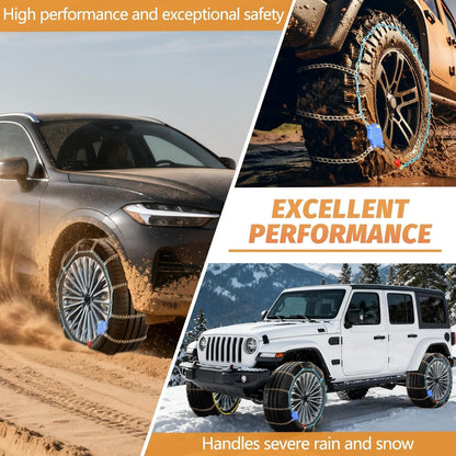 DEDC Auto Lock Snow Tire Chains, 50s Quick Easy, Manganese Steel Alloy Anti S