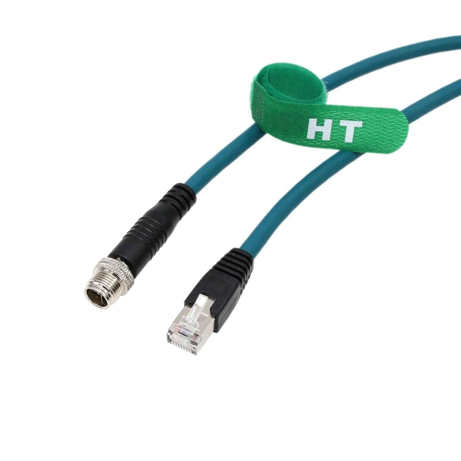 M12 Ethernet 8 Pin X Coded RJ45 CAT7e GigE Cable for Basler Cognex 2 Meters NEW