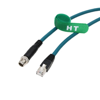 M12 Ethernet 8 Pin X Coded RJ45 CAT7e GigE Cable for Basler Cognex 2 Meters NEW