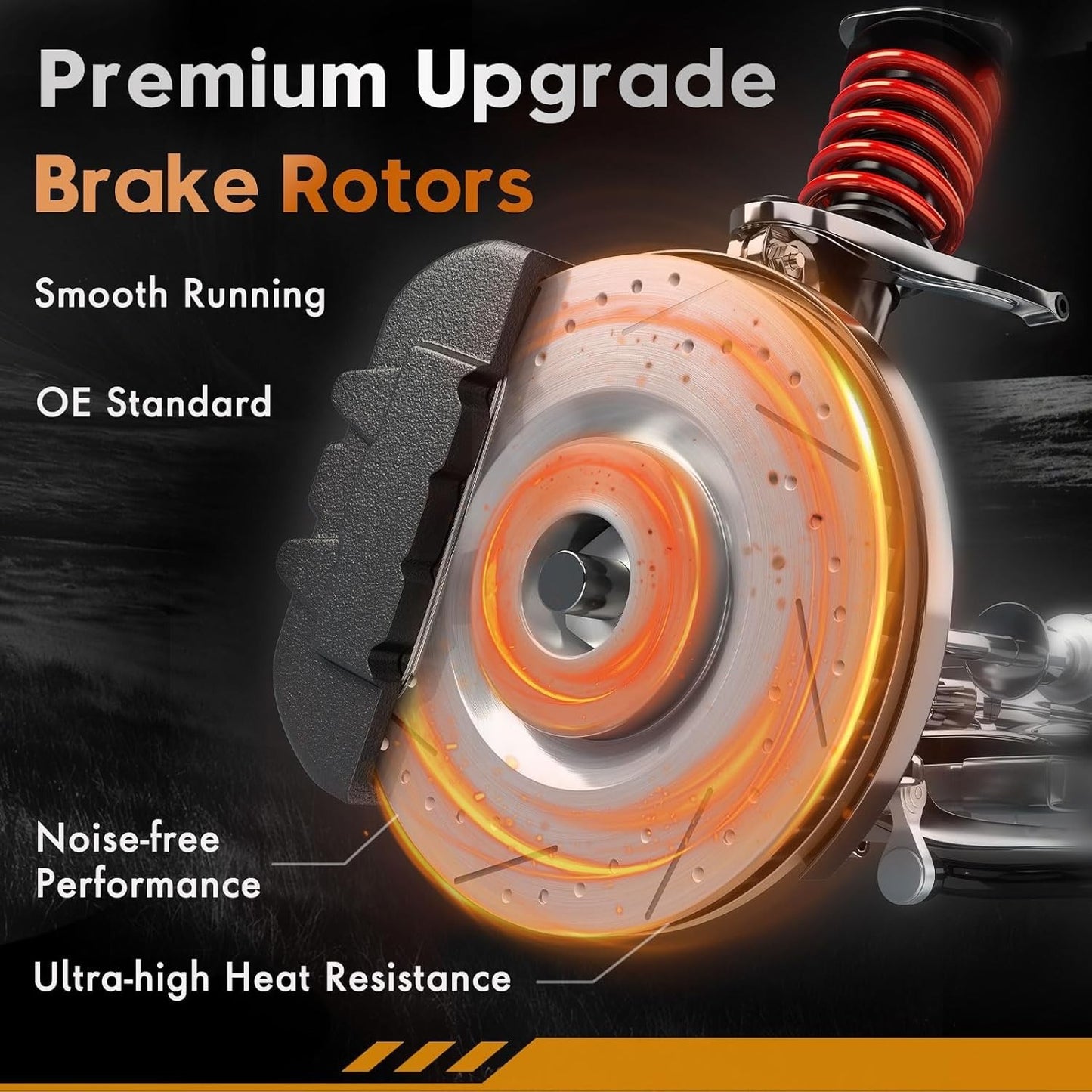 7-Lug Rear Brake Rotors & Pads Kit Geomet Drilled Slotted for 12–14 Ford F-150