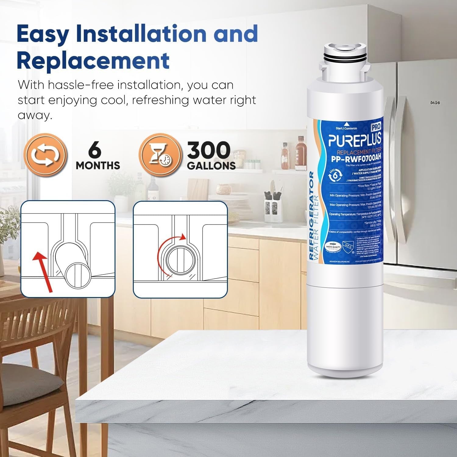 Pureplus Deluxe Replacement Water Filter PP-RWF0700AH for SAMSUNG Fridge 3 Pack