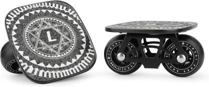 FreeSkates Portable Drift Skates Aluminum Deck 72mm PU Wheels Black