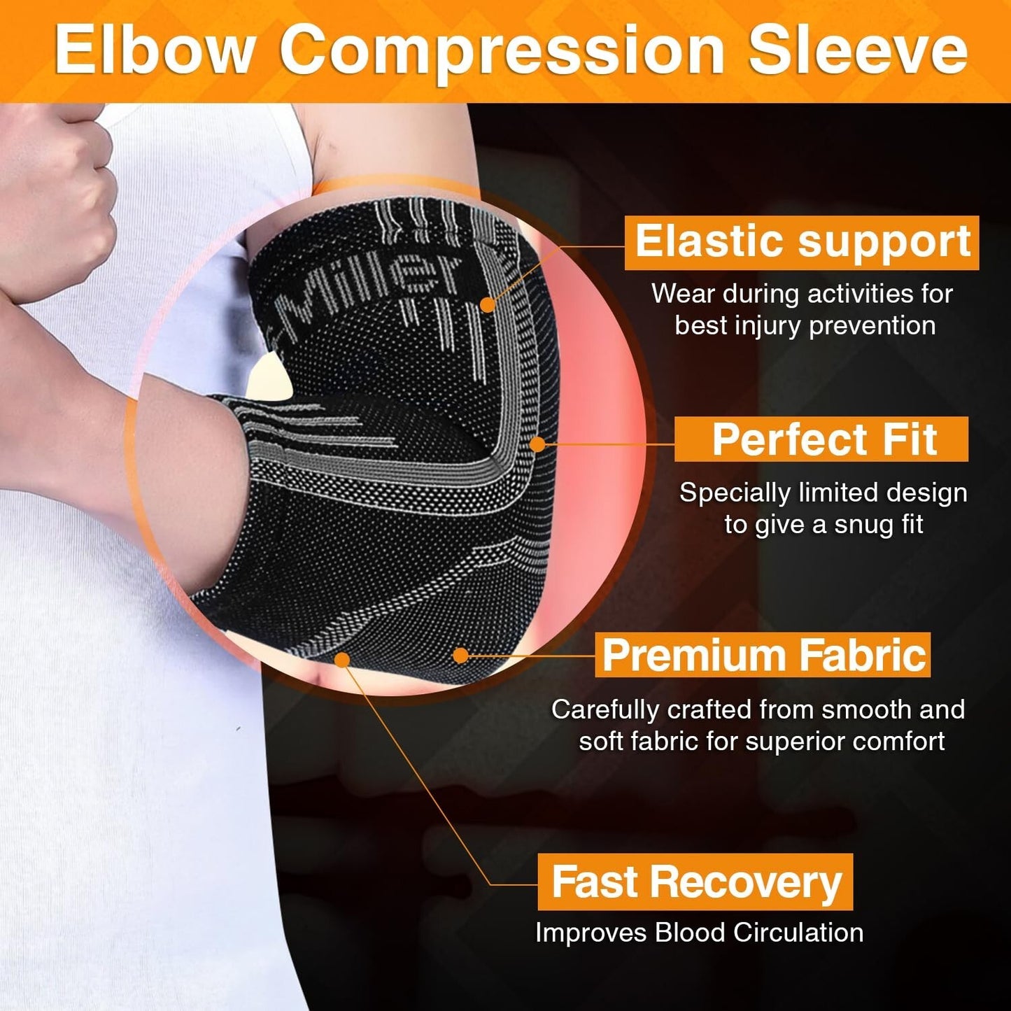 Doc Miller - Compression Elbow Brace - Small - Grey