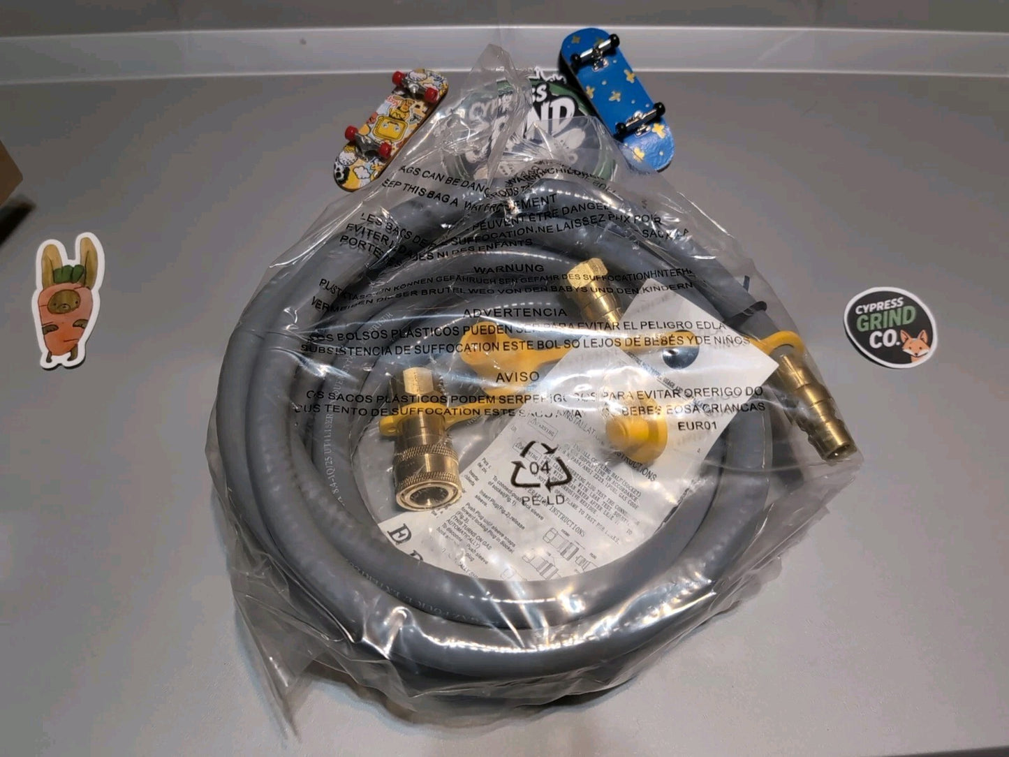 GASPRO 12ft Natural Gas Hose 3/8" ID Low Pressure Quick Connect NG Line