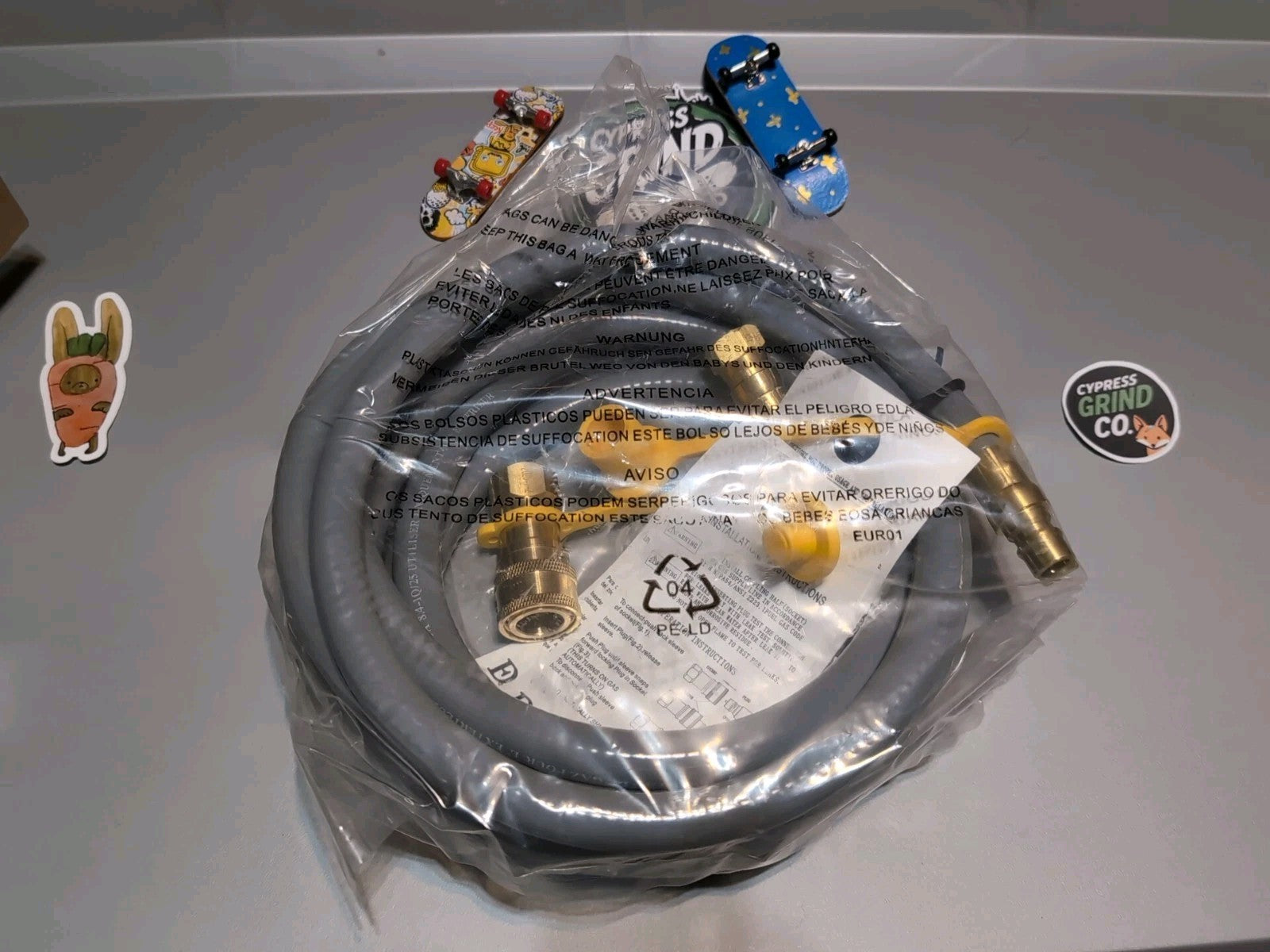 GASPRO 12ft Natural Gas Hose 3/8" ID Low Pressure Quick Connect NG Line