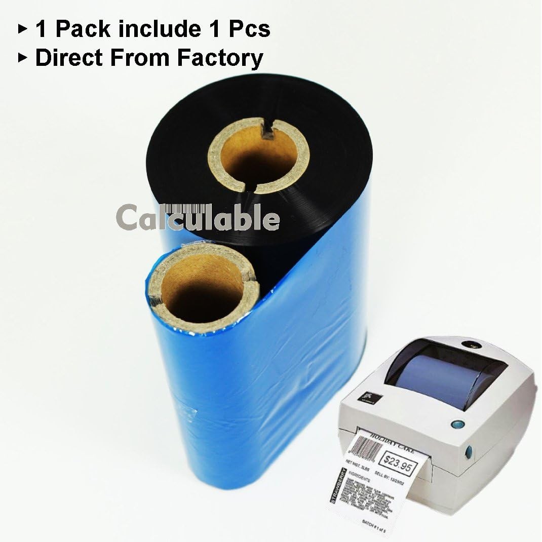 4.33"x1476' Thermal Transfer Ribbon  Wax Resin CSO – 1" Core for Zebra ZT410 etc