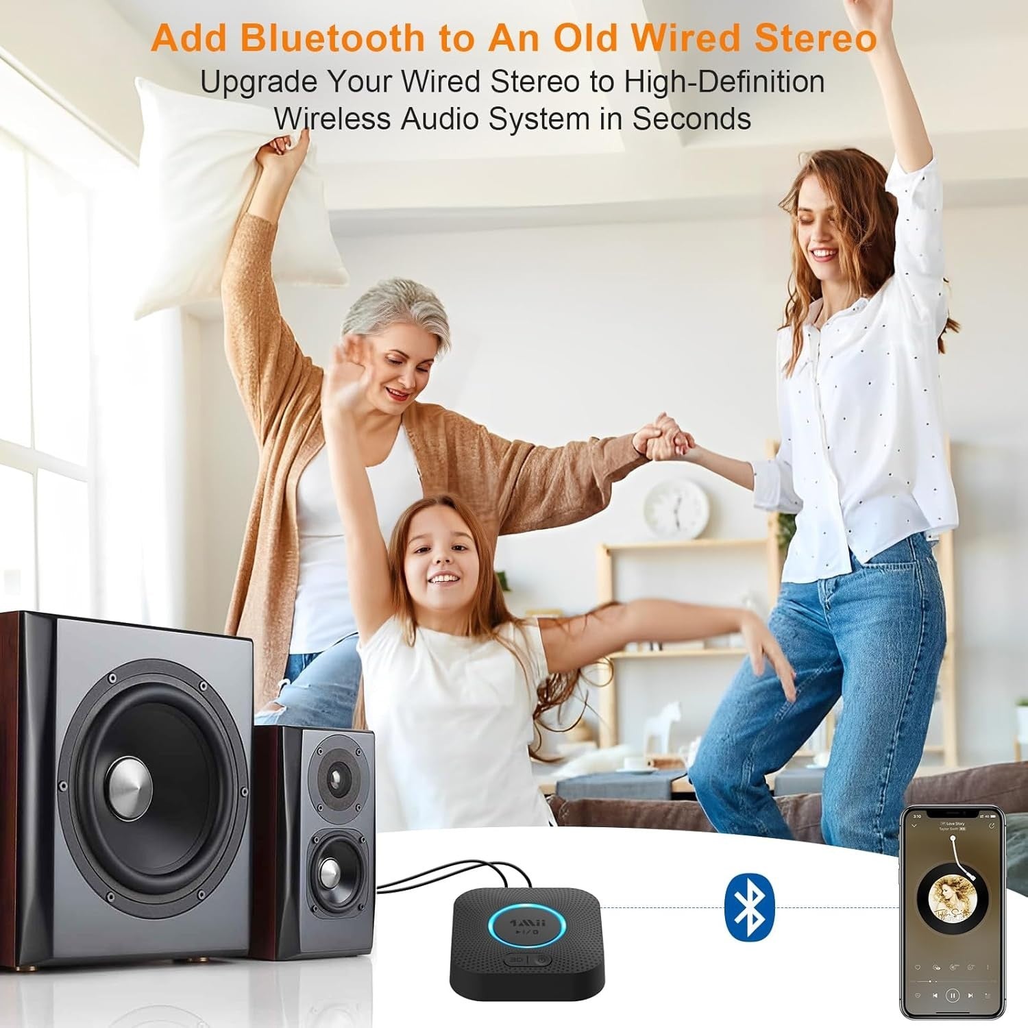 1Mii B06 Plus Bluetooth Receiver, HiFi Wireless Audio Adapter, Bluetooth 5.3 New