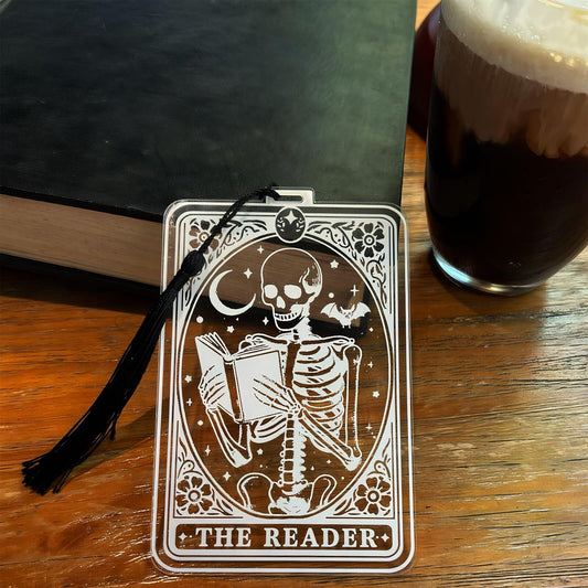 Skeleton Tarot Card Bookmark | The Reader