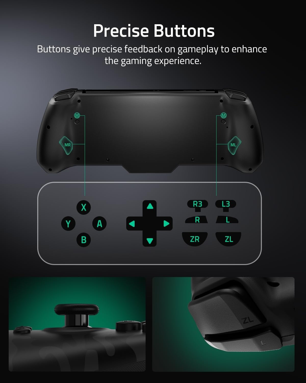 Switch Controller Pro for Nintendo/OLED Ergonomic Luminpad w/ Turbo Mapping CAMO