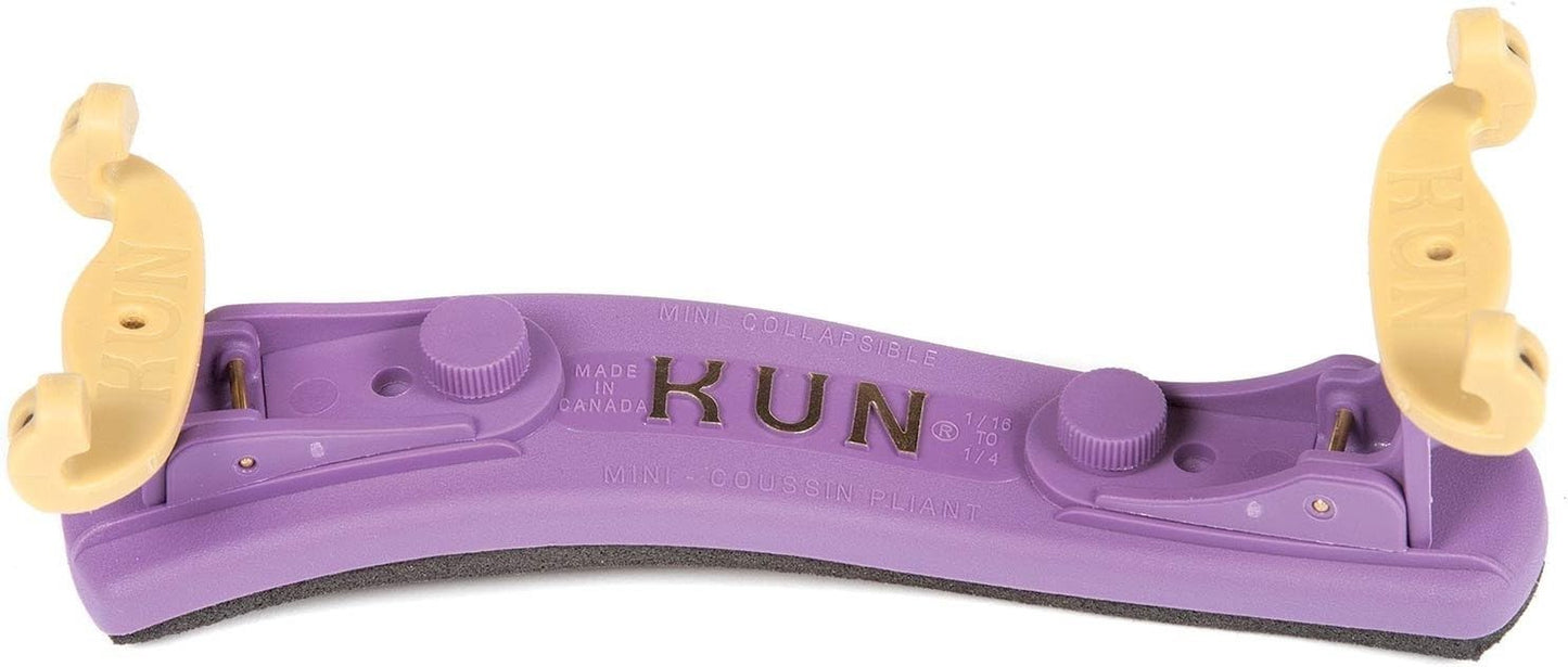 Kun Collapsible Mini Violin Shoulder Rest 1/16–1/4 Size – Purple – Open Box
