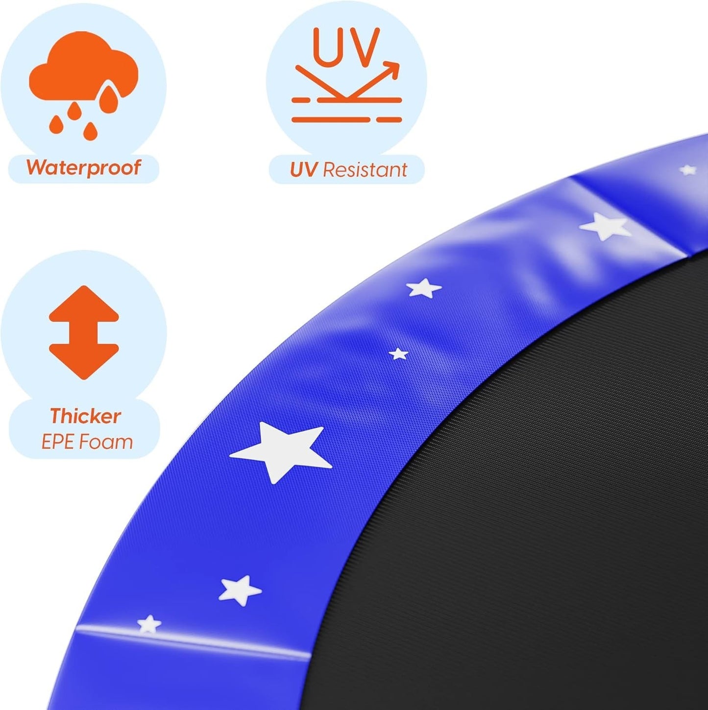 Happin Trampoline Spring Cover Super Thick Waterproof Pad Replacement 14FT Blue