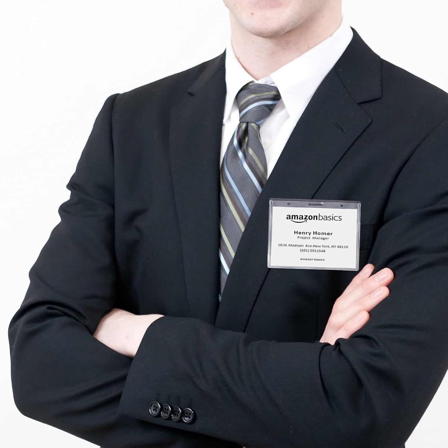 Magnetic Name Badge Holders 3x4" Clear Horizontal Plastic Sleeves (100 Pack)