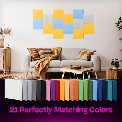 12-Pack Acoustic Wall Panels 12"x12"x0.4" High-Density Sound Dampening Tiles