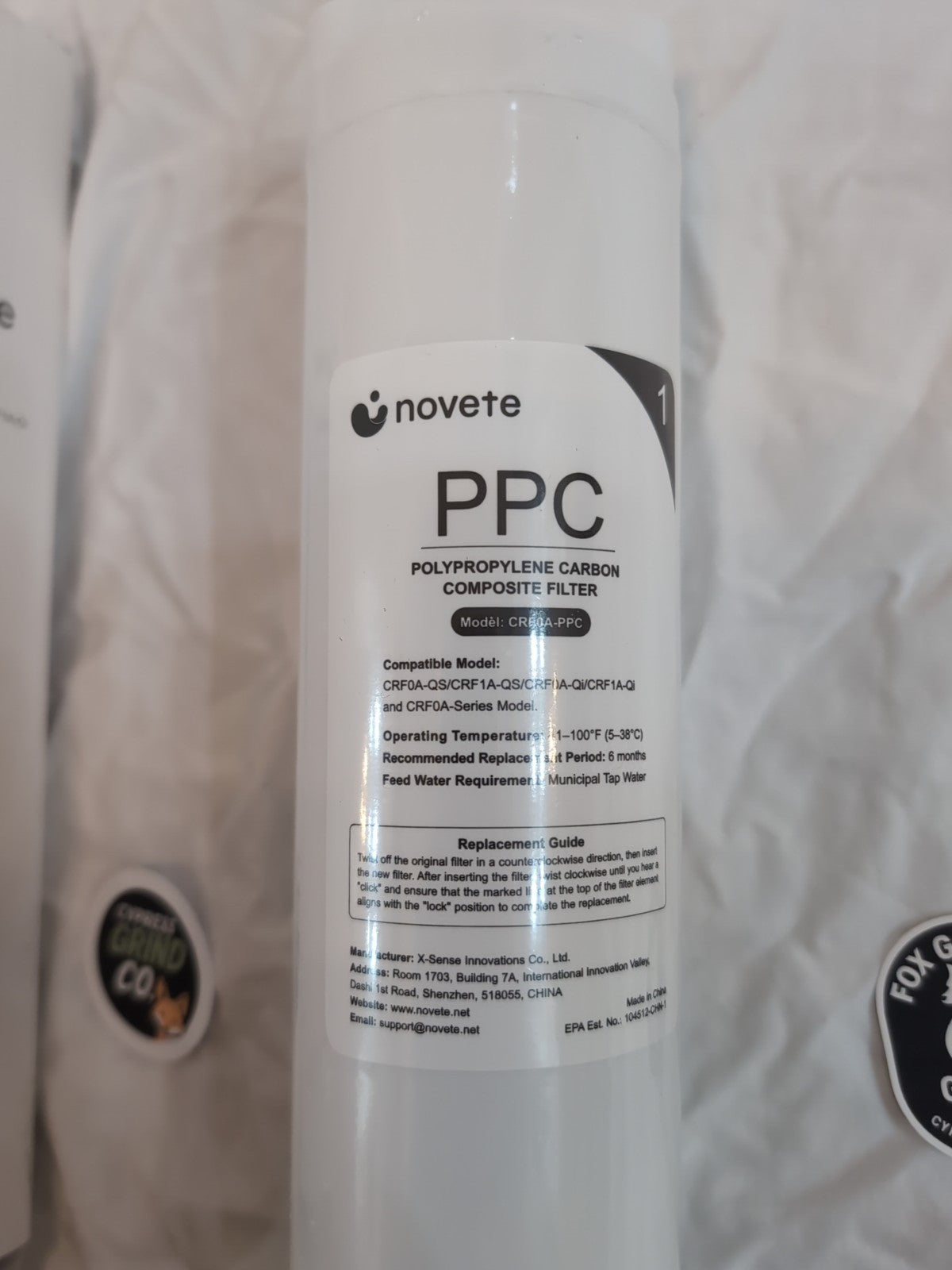 Novete Countertop Water Filtration Replacement Filter - PPC -  CRF0A-QS, CRF1A-Q