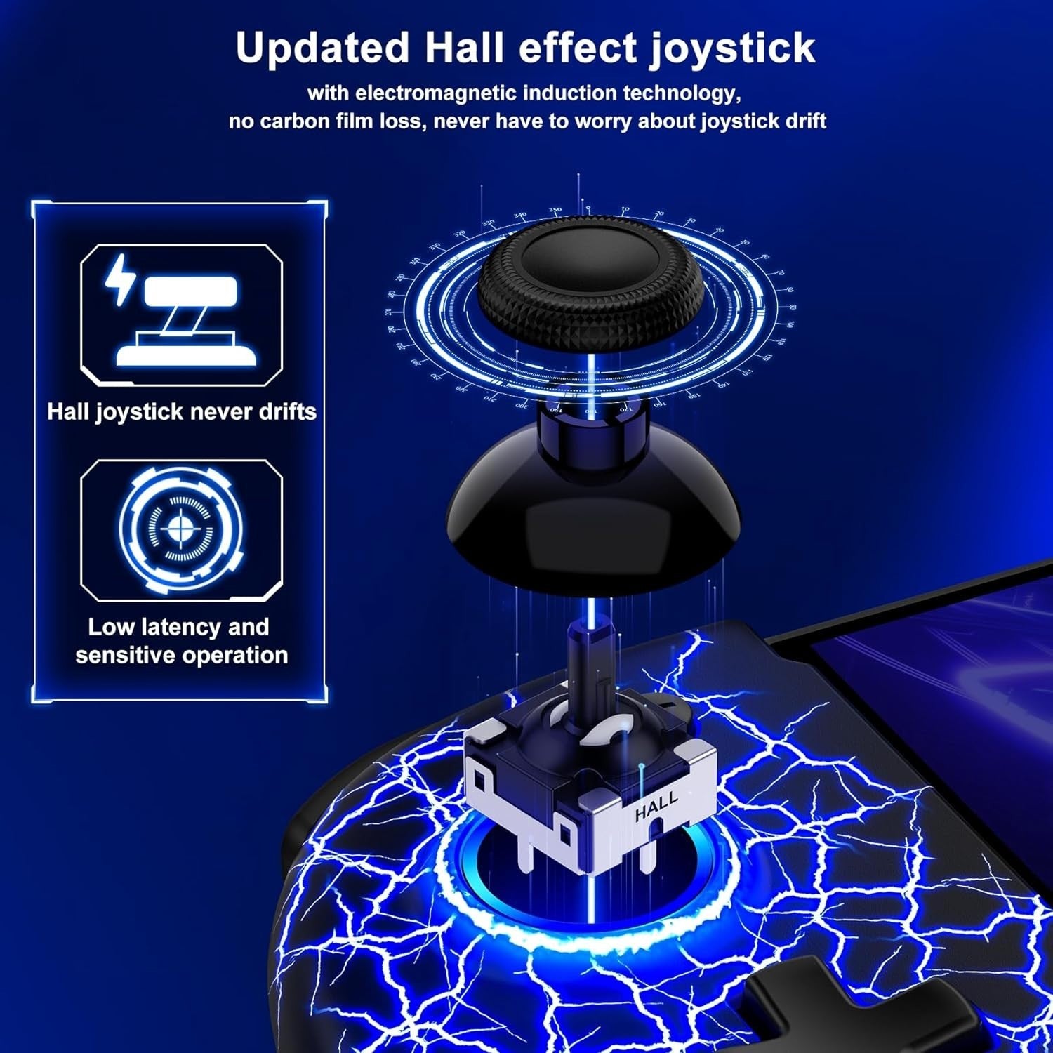 No-Drift Switch Controller Full-Size Grip Wireless Joypad w/ Lights Spider Silk