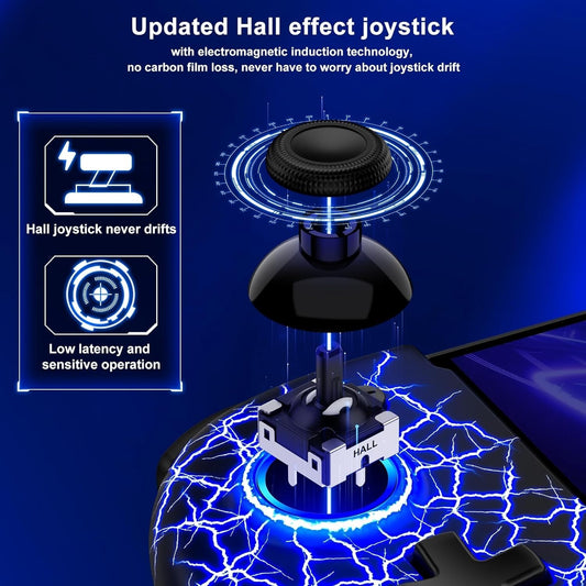 No-Drift Switch Controller Full-Size Grip Wireless Joypad w/ Lights Spider Silk