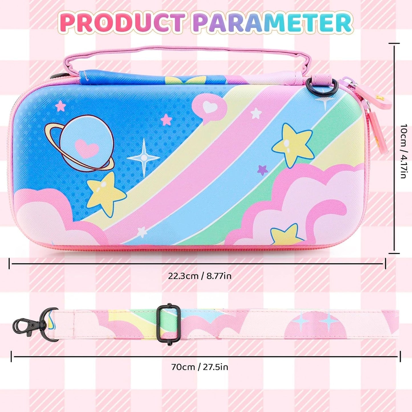 Pink Travel Carrying Case for Nintendo Switch Lite Cute Accessories NEW