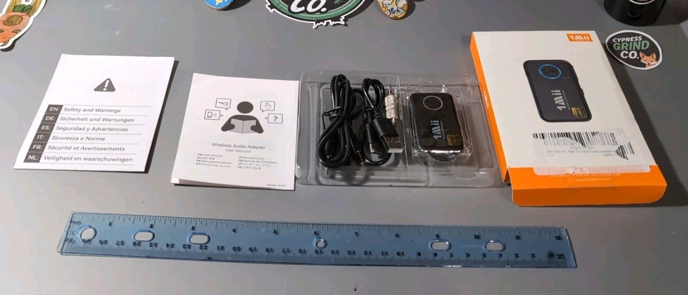 1Mii ML100Pro LDAC Bluetooth 5.3 Aux Adapter Receiver Car Home 10H Battery