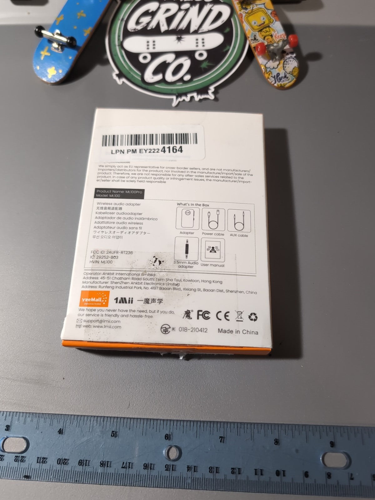 1Mii ML100Pro LDAC Bluetooth 5.3 Aux Adapter Receiver Car Home 10H Battery