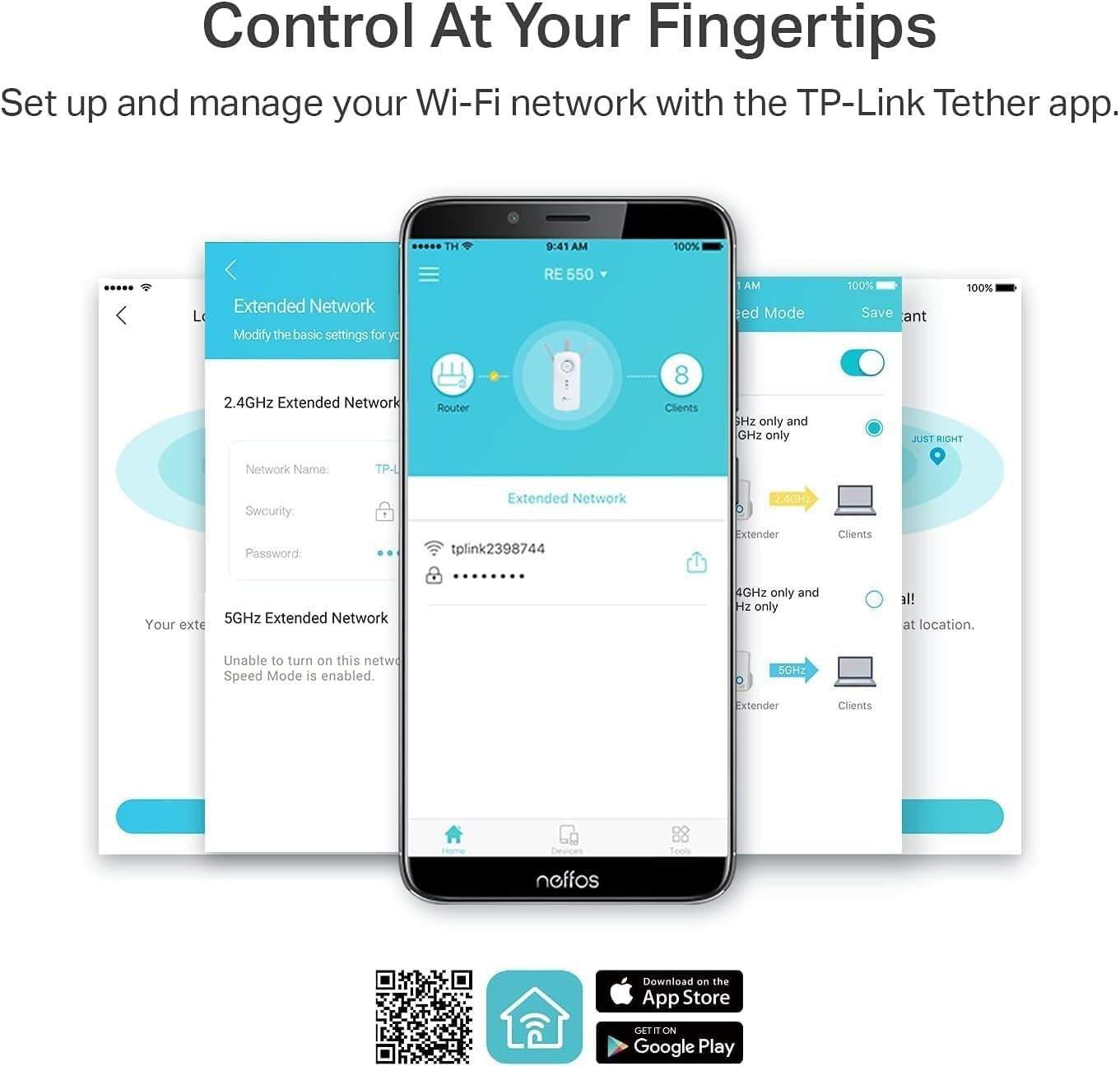 TP-Link RE550 AC1900 WiFi Range Extender – Dual Band Booster w/ Gigabit Port